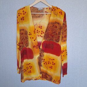 💙 Vintage Secret Made in USA Kimono Cardigan Size M/L Shoulder Pads Boho Hippie